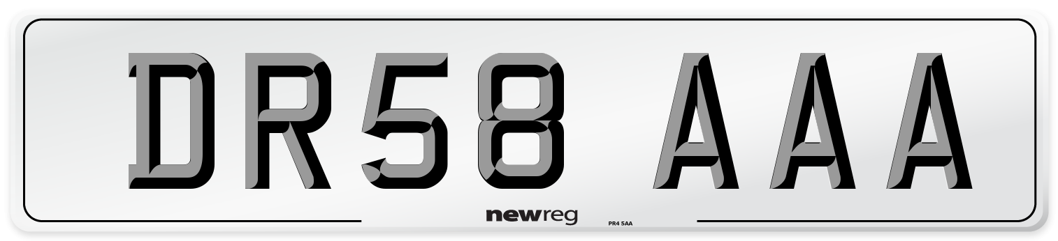 DR58 AAA Number Plate from New Reg